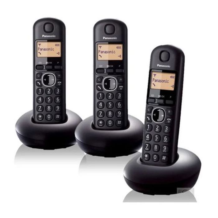 Téléphone sans fil - Panasonic - Trio - DECT - Écran rétroéclairé 1,4" - Extensible jusqu'à 6 combinés