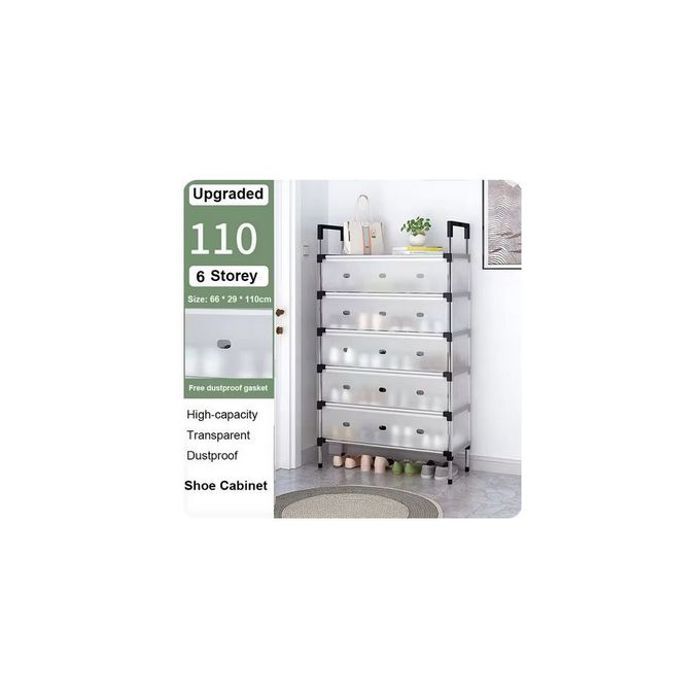 Meuble de rangement pour chaussures - Non spécifié - 5 couches - Anti-poussière - Plastique - Résine