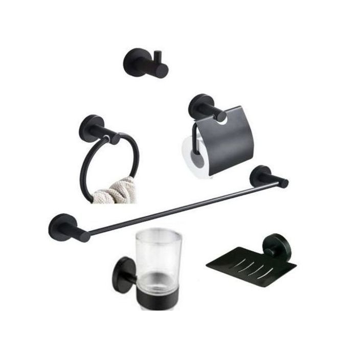 Ensemble de salle de bain Noir 6 pcnnoire