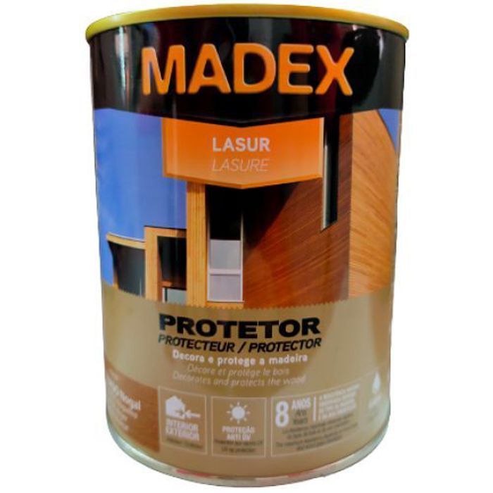 MADEX Lasure à l'eau ,décore et protège le bois Satiné Noyer 750 ml