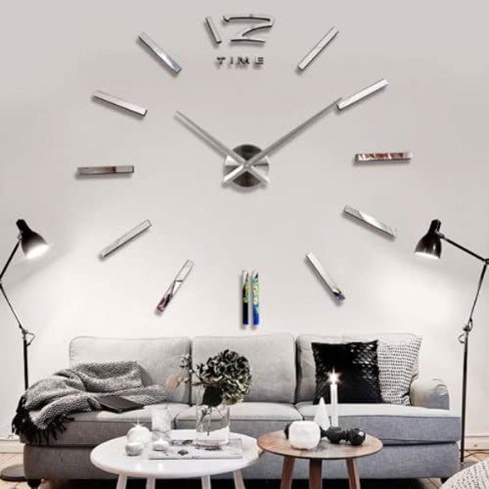 Horloge Murale 3D - SilverDIY - Design Original - Mécanisme Silencieux - Aluminium - Fixation Incluse