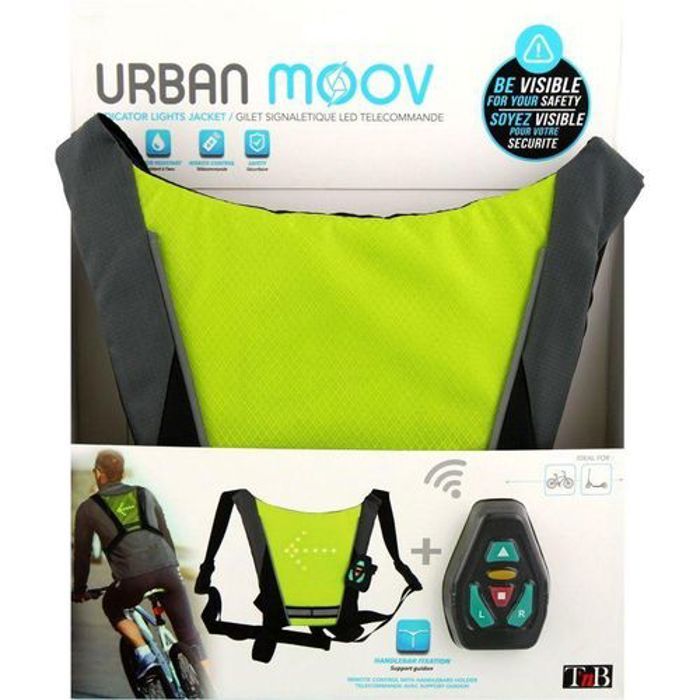 Gilet Vélo Moto de sécurité, LED clignotant d'Avertissement sac à dos veste + télécommande sans fil