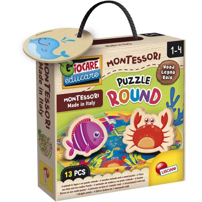 Puzzle formes rondes - Jeu Montessori - MONTESSORI BOIS - Pièces Texturées, Formes Géométriques