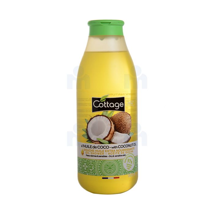 Douche huile précieuse extra nourrissante à l'huile de coco 560ml - COTTAGE