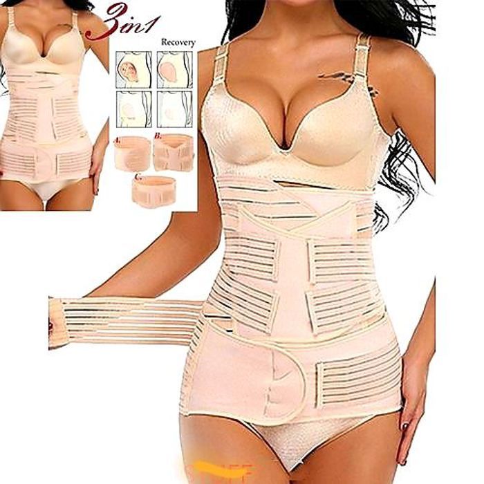 Ceinture de perte de poids - Non spécifié - 3 en 1 - Beige - Mixte - Post-accouchement