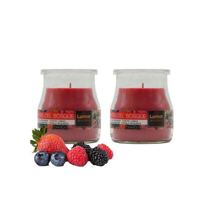 LUMAR AROMATIC 2 Pots de Bougie d’ambiance parfumée, Arôme de Fruits Des Bois