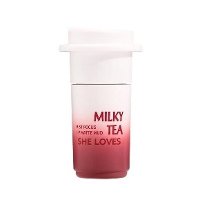 SHELOVES Gloss à Lèvres Mat Milk Tea Lip Mud Matte 01 CHERRY COLA
