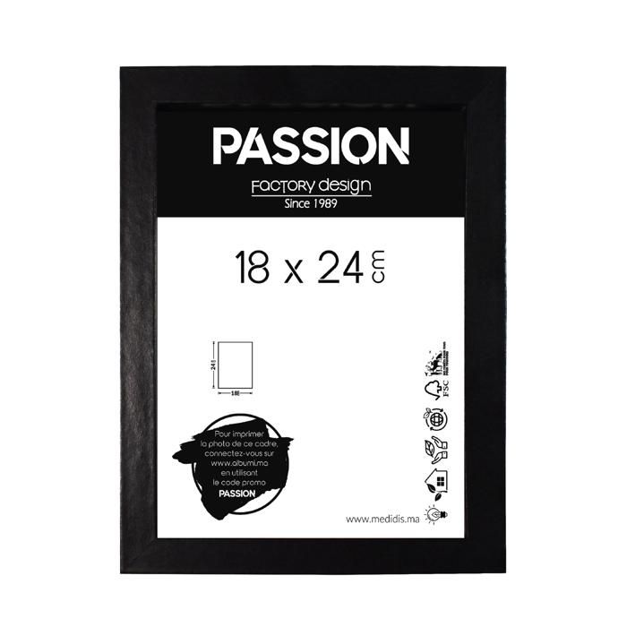 Cadre Photo - PASSION - RITA - Noir - 18x24cm - Élégance Chic