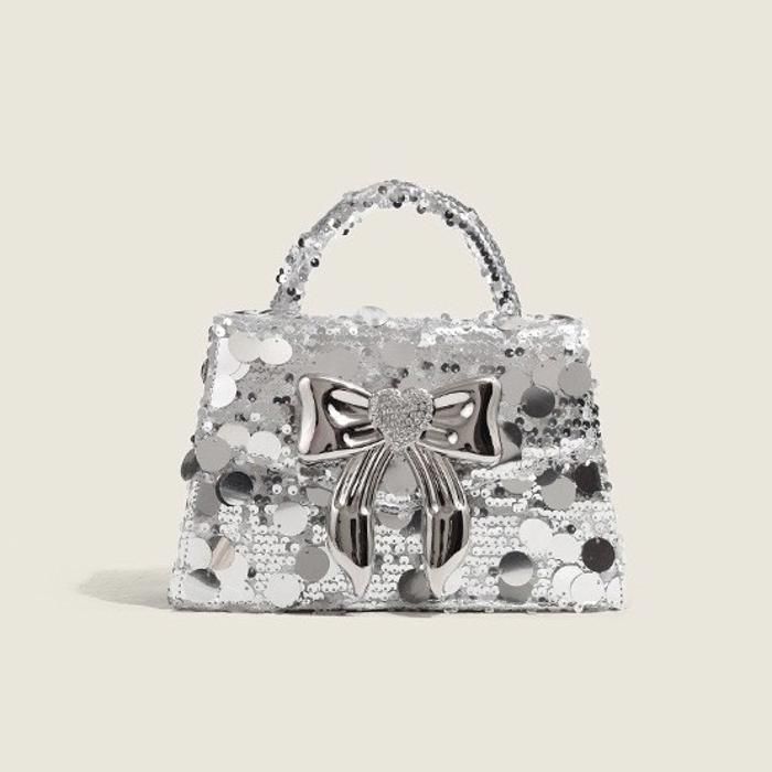 Sac à main - COUCOU PARIS - CK024-2 - Tissu unique - Grand nœud papillon - Couleur gris
