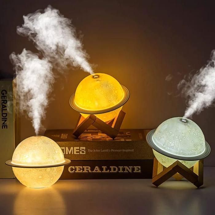 Lampe LED planète diffuseur de lumière, mini humidificateur domestique(Couleur aléatoire)