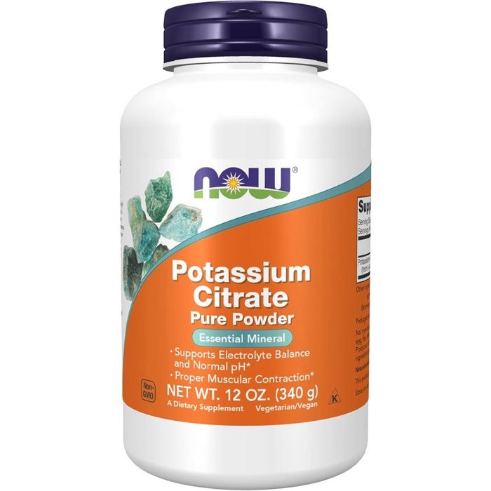 NOW Foods Citrate de Potassium en Poudre - 227g | Équilibre Électrolytique | Soutien Musculaire & Cardiaque | Pur et Naturel