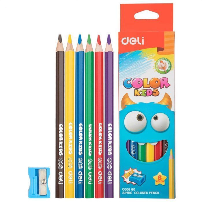 Crayons de couleur jumbo Deli COLOR KIDS – C006 60