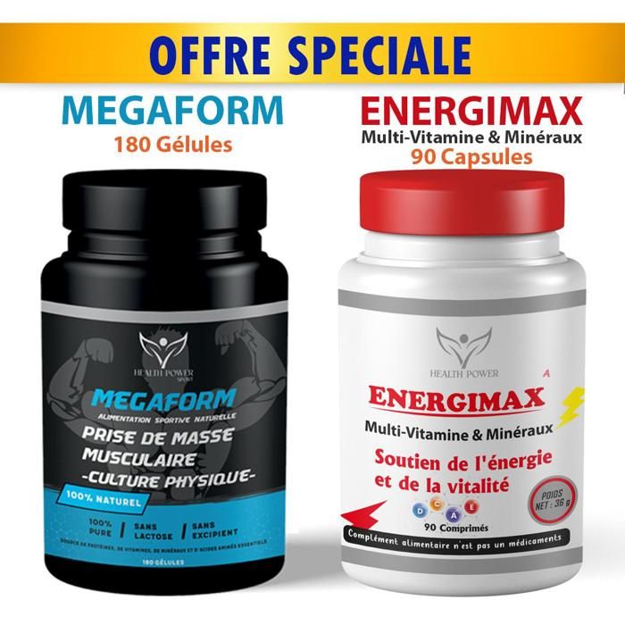 PACK = Megaform 180 Gelules + ENERGIMAX 90 Comprimés