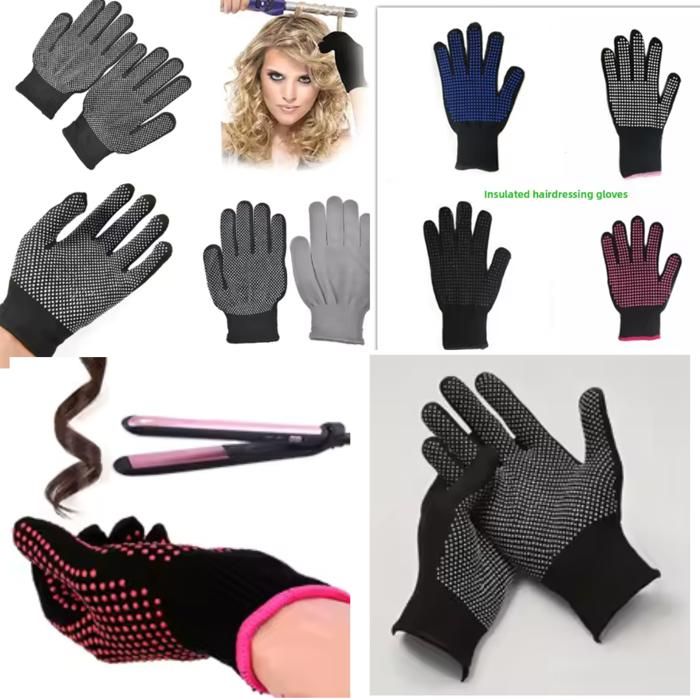 1 paire Gants pour lisser les cheveux, résistants à la chaleur, Gants multi fonction(Couleur aléatoire)