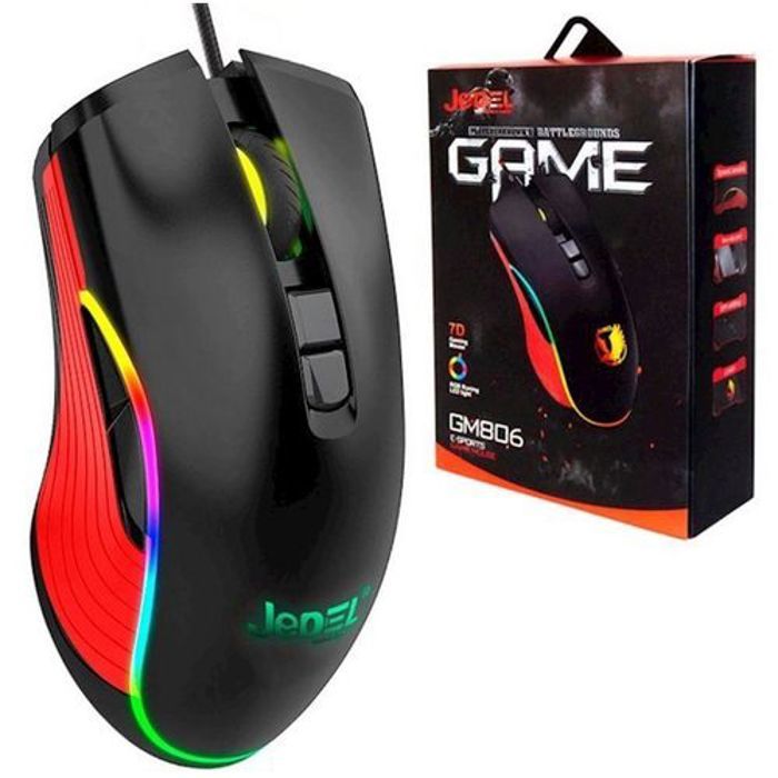 Souris Gaming - Jedel - GM806 - USB Filaire - Rétro-éclairage RGB - 4000 Dpi Programmable