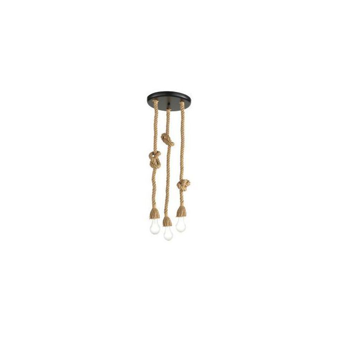 Lustre suspension vintage en corde de chanvre 3 en 1 /style industriel rétro