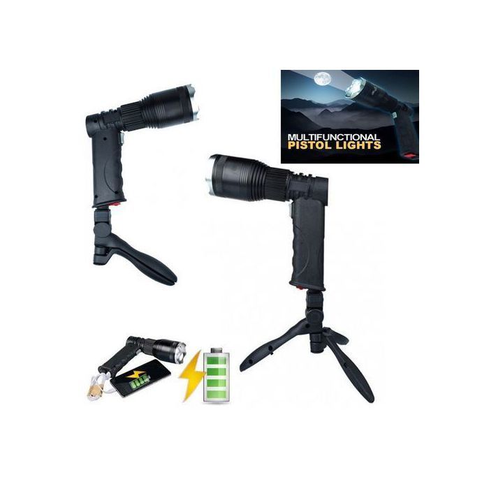 Pistolet à lampe puissant, Lampe à LED à 3 Modes+ Support, lumière de Camping