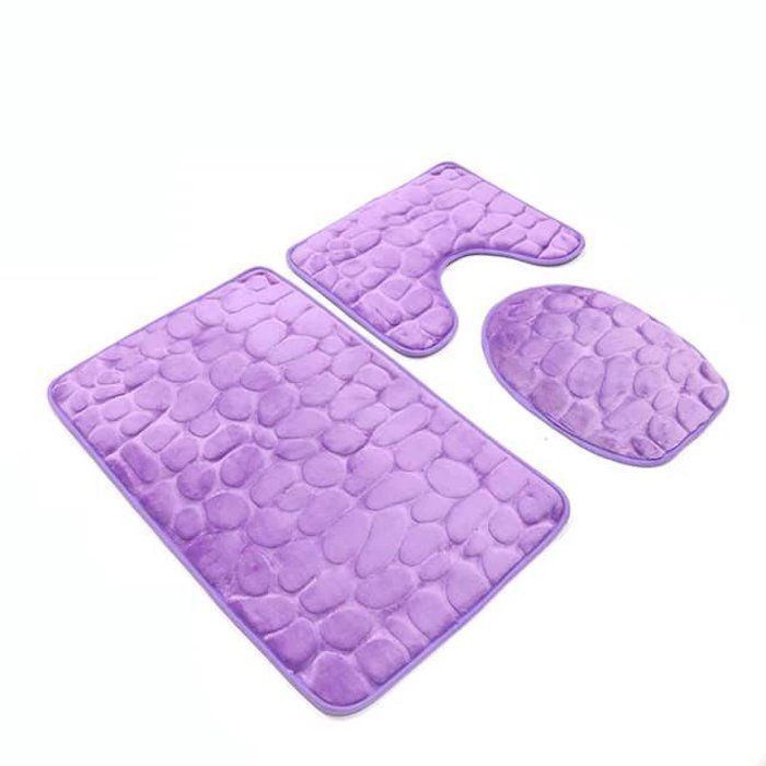 Set Tapis Salle De Bain - Gauffres - 3 Piéces