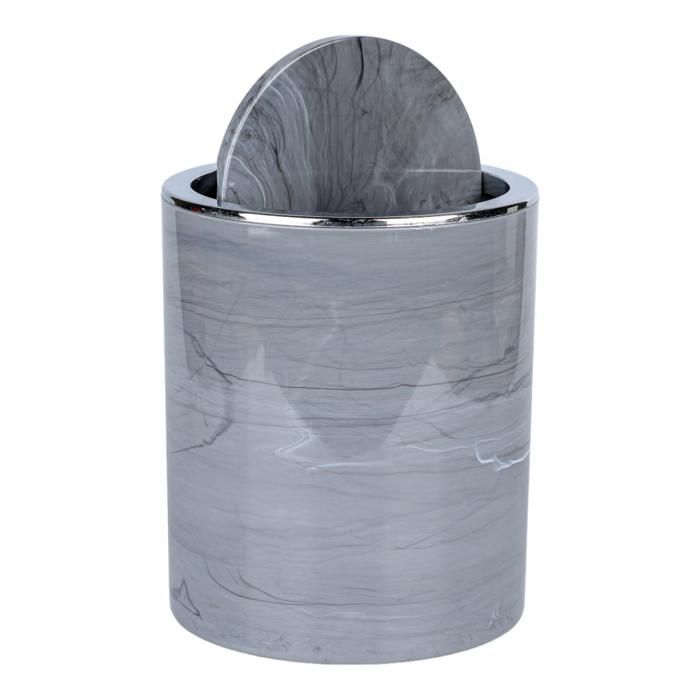POUBELLE CHROME DESIGN MARBRE (5LT)
