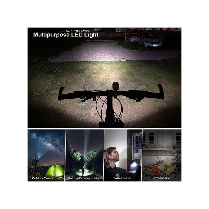Lampe phare de vélo rechargeable usb ultra zoomable toop