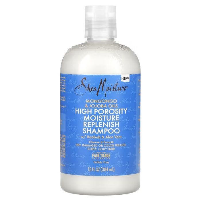 Shea Moisture Shampooing hydratant et reconstituant pour cheveux à forte porosité, Huiles de mongongo et de jojoba - 384 ml