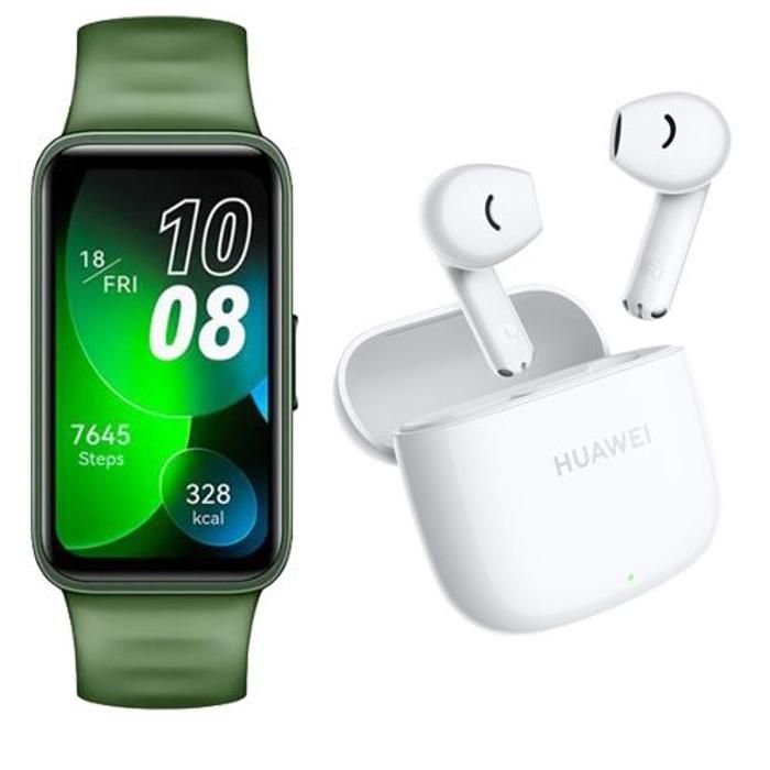 Huawei Band 8 Bracelet en silicone - Green plus huawei FreeBuds SE 2