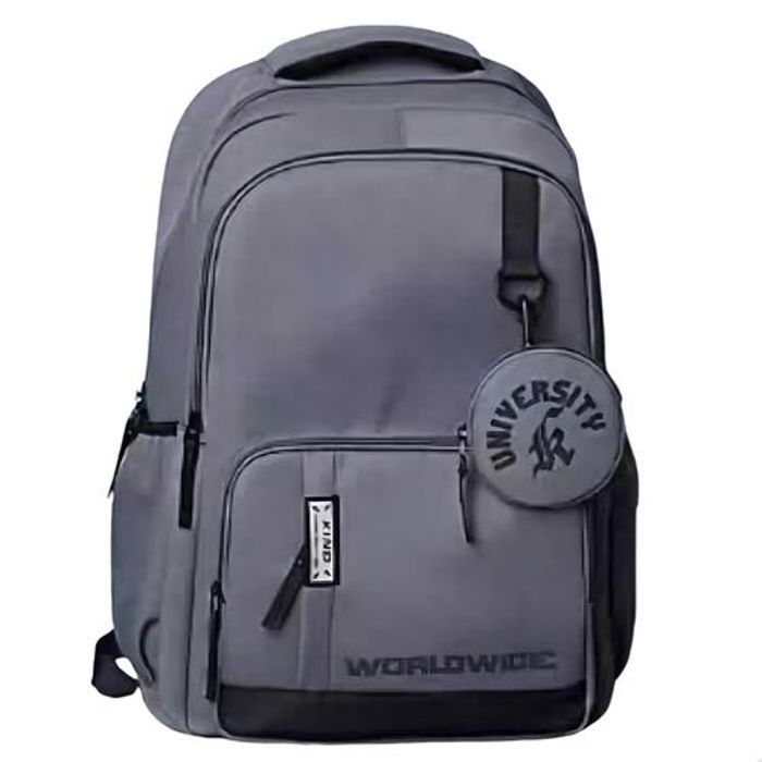 Sac à dos tendance pour étudiants + compartiment PC, cartable scolaire, voyage Gris