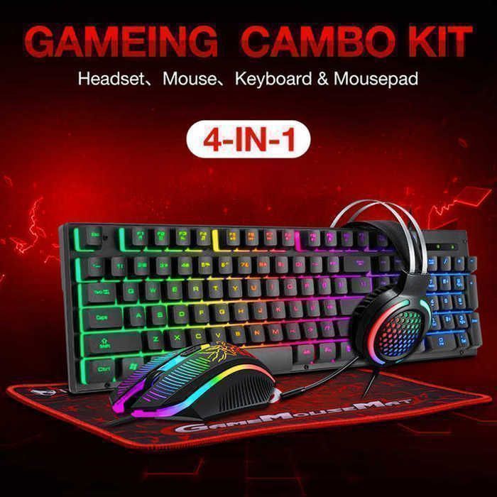 Pack gaming - GM401 - 4 IN 1 - Clavier rétroéclairé - Souris DPI ajustable - Casque avec micro