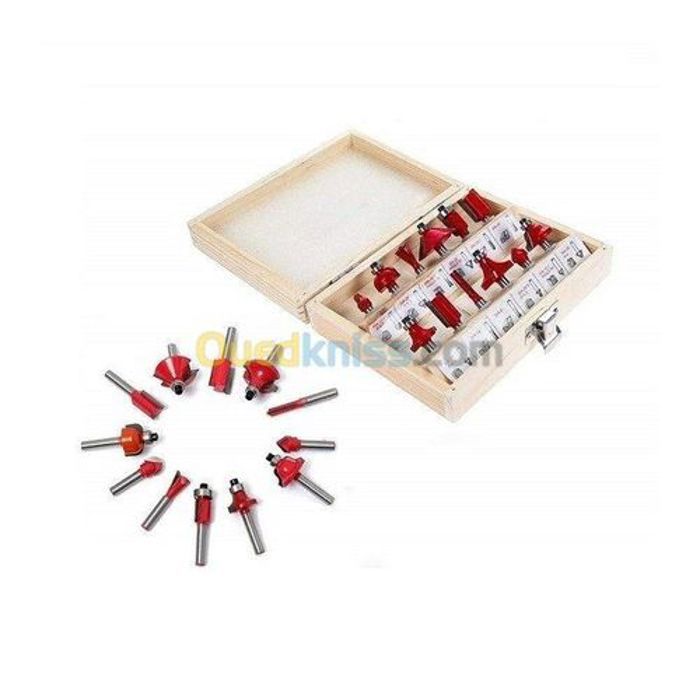 Jeux De Mèche Défonceuse , mèches a bois dur et mou 12Pcs Queue 6Mm