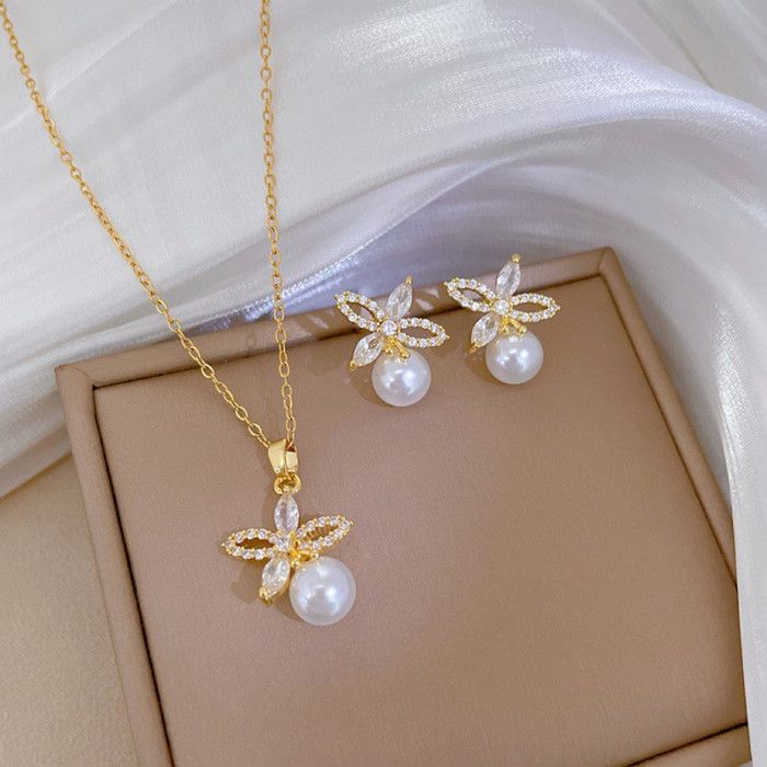 Ensemble de Bijoux - EGO - EGO002 - Doré - Acier - Cristal