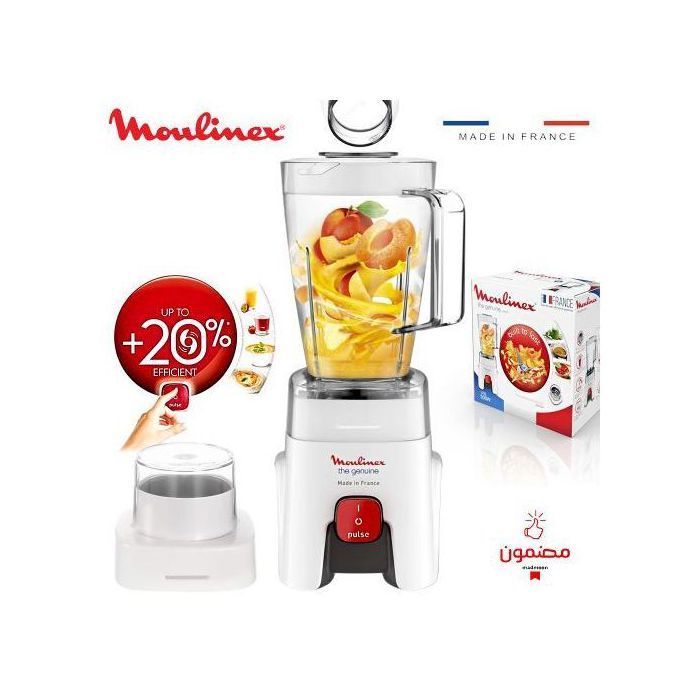 Blender Moulinex 500W - Bol 1,75L + Moulin à Épices - 1 Vitesse + Pulse - Appareil Puissant et Compact - Couleur Aléatoire