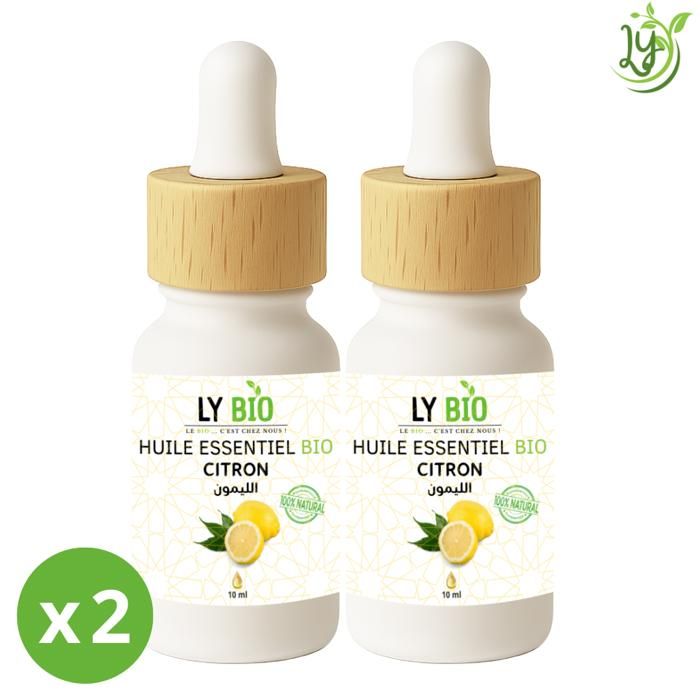 Huile essentielle - LYBIO - Citron - 10ml - Lot de 2 - Antiseptique et revitalisant