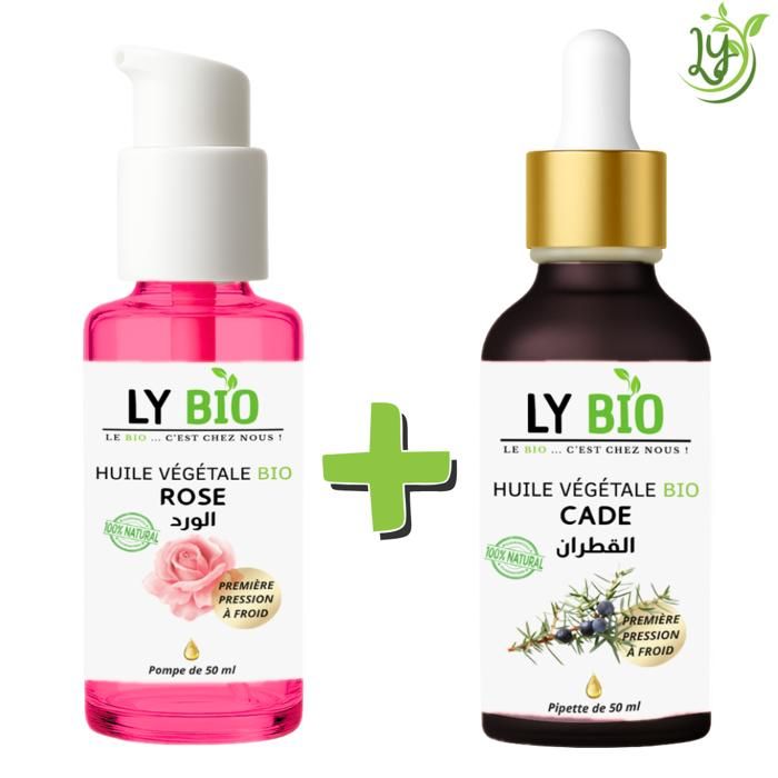 Pack Huile - LYBIO - Huile Rose 50ml - Huile Cade 50ml - Hydratant - Mixte - Bébé