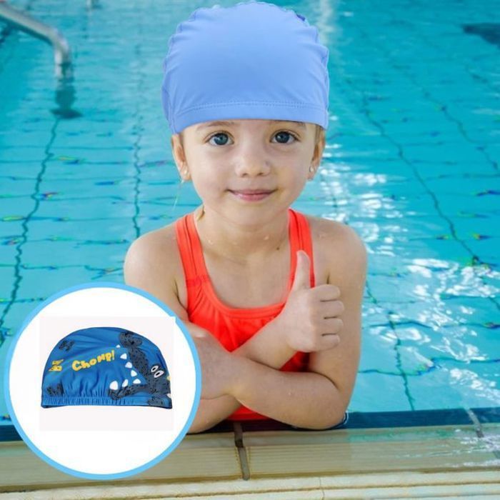 Bonnet de natation enfant à motif dessin animé adorable(Couleur aléatoire)