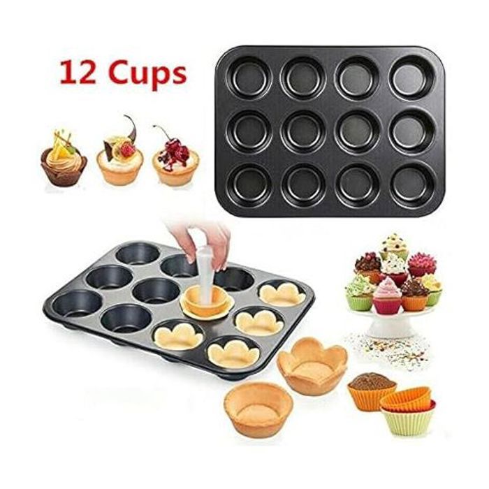 Moule à gâteau 12 tasses Anti-adhésif,moule à cupcake à muffins-Moule à pâtisserie