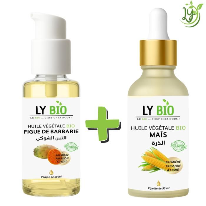 Pack Huile - LYBIO - Figue de Barbarie & Maïs - 50ml - Hydratant - Mixte