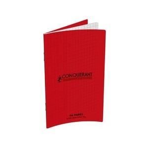 Carnet - Conquerant - Classique - 90 x 140 mm - Quadrillé - 96 pages - Couverture rouge