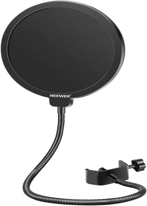 Neewer Professional Microphone Pop Filter Shield Compatible with Blue Yeti and Any Other Microphone, Dual Layered Wind Pop Screen WF