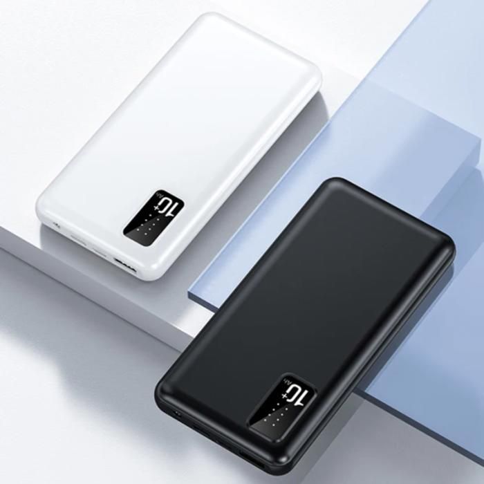 Batterie externe 10000mAh avec 4 câbles USB, offrant un chargement rapide et pratique pour plusieurs appareils.(Couleur aléatoire)