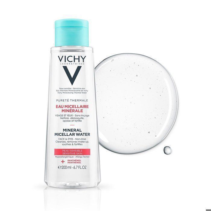 Eau Micellaire - Vichy - 200ml - Peaux Sensibles - Nettoie en douceur - Eau Thermale Minéralisante