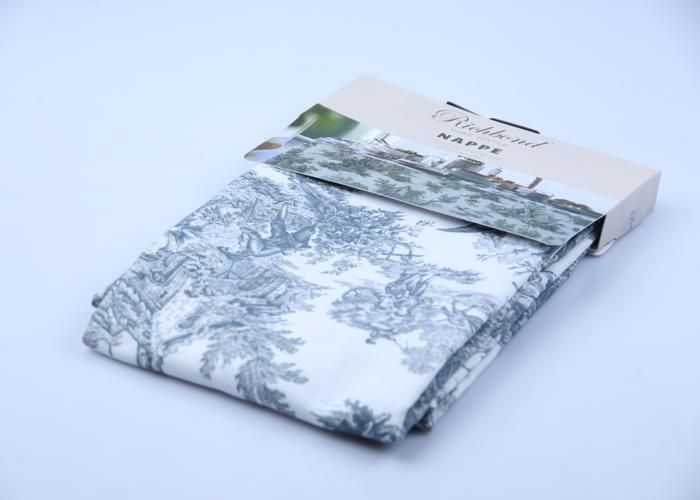 Nappe de table coton imprimée gris 140x240