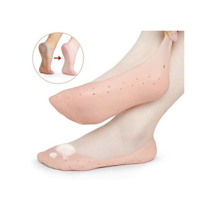 Chaussettes hydratantes en Silicone Protège-talons Anti-fissure, Semelles douces