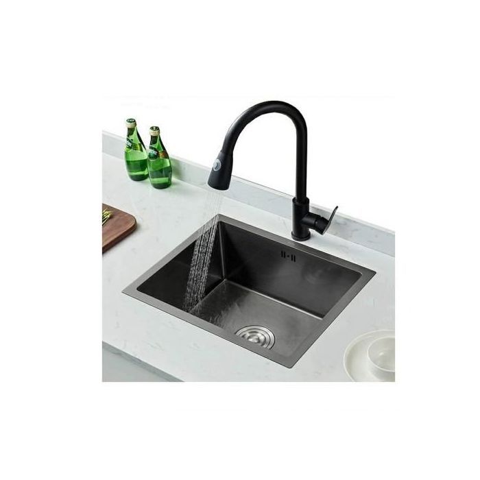 Évier de cuisine - SM - 55X45 cm - Inox noir - Design contemporain - À encastrer