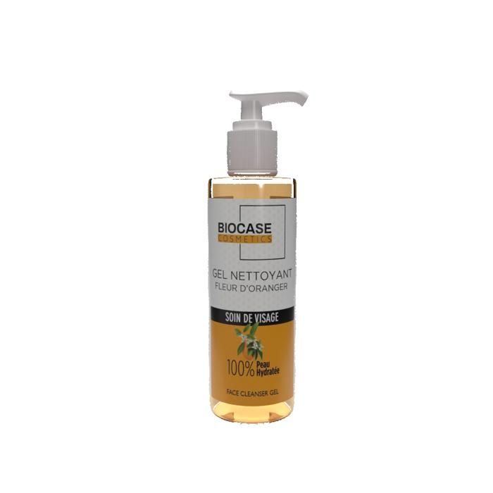 Gel Visage Nettoyant - Biocase Cosmetics - 200ml - Tous Types de Peaux - Fleur d'Oranger