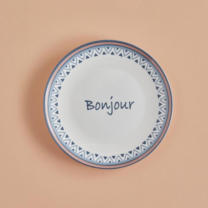 Assiette de service en grès Bonjour Bleu (26 cm)