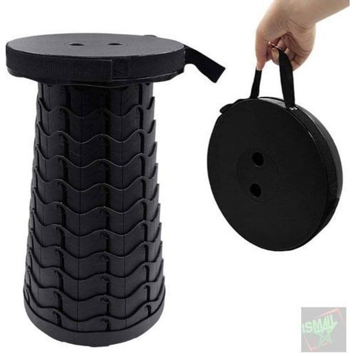 Chaise pliable - Noir - Télescopique - Léger - Durable - Pratique, couleur aliatoire