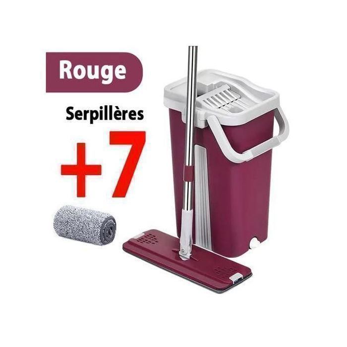 Balai Serpillère avec Seau d'Essorage, Vadrouille Balai +7 Serpillères