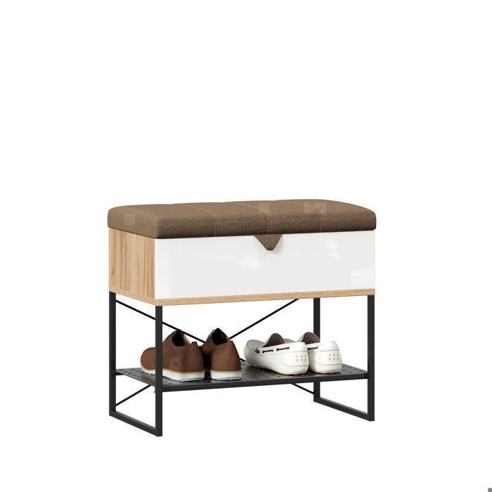 Rangement chaussures - FIJI - Blanc - 3 tiroirs - Style scandinave - Dimensions 60x35x52 cm