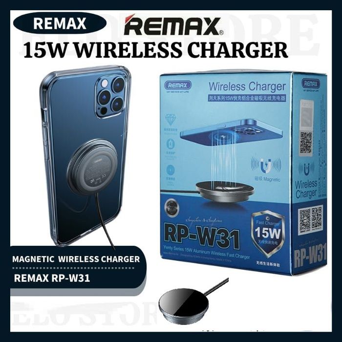 Remax Chargeur sans fil Wireless Charge Rapide 15W magnétique Magsafe RP-W31