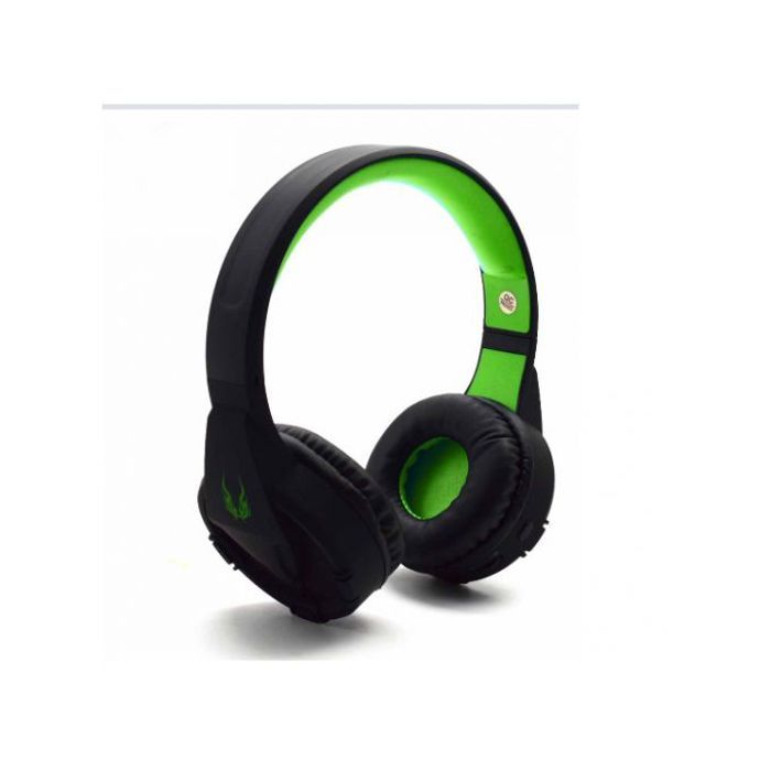 Casque Bluetooth sans fil Carte TF / AUX / FM Radio stéréo Lecteur MP3 QYS-02 Noir/Vert